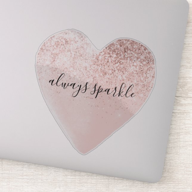Pink Glitter Heart Sparkle Sticker (Detail)