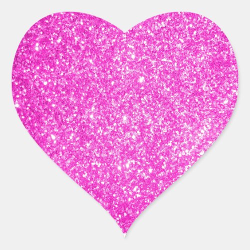 Pink Glitter Heart Sticker