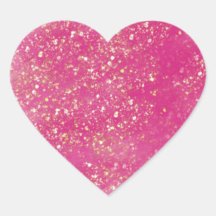 Pink glitter heart sticker