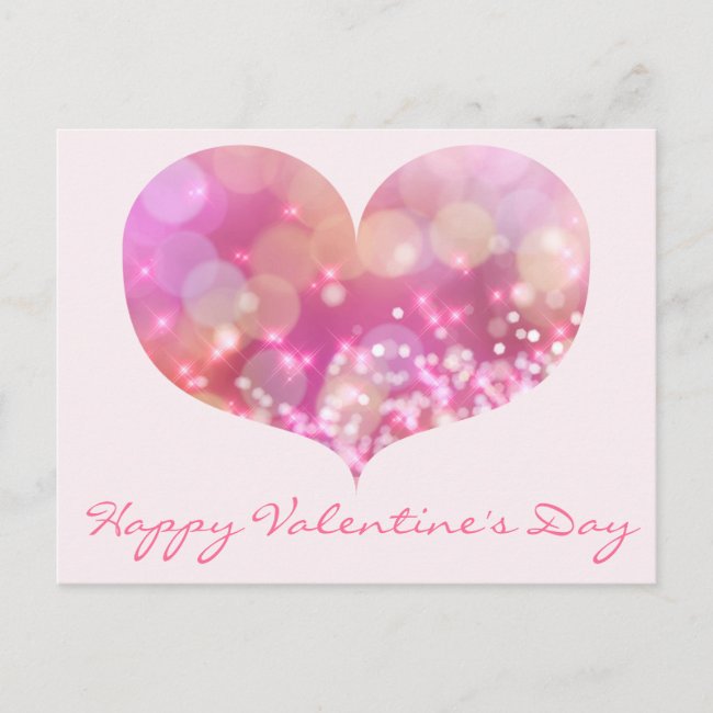 Pink Glitter Heart | Valentine's Day Postcard