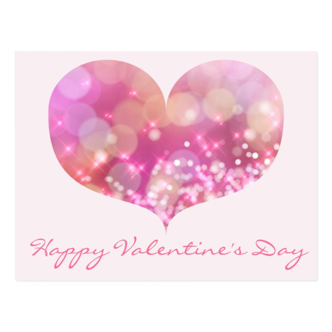 Pink Glitter Heart | Valentine's Day Postcard
