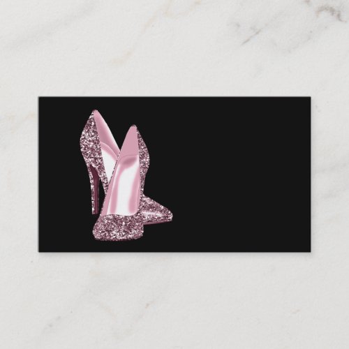 Pink Glitter High Heel Shoe Business Card Template