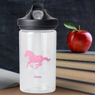 Personalised Metal Unicorn Eyelashes Water Bottle Girl Kids School nursery  flask