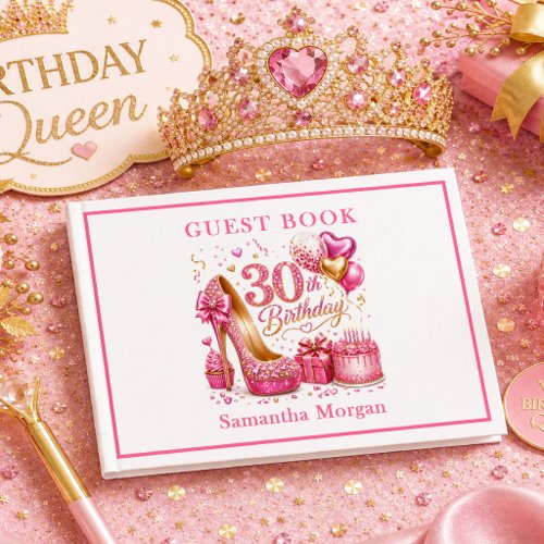 Pink Glitter Hot Pink Sparkle 30th Birthday Book