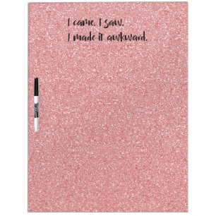 Pink Glitter I Made It Awkward Dry Erase Board