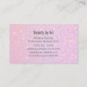 Pink Glitter Iridescent Beauty Business Card (Back)