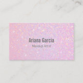 Pink Glitter Iridescent Beauty Business Card (Front)