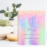 Pink glitter iridescent beauty salon 2024 planner<br><div class="desc">A trendy iridescent colored background with unicorn and rainbow pastel colors in pink,  purple,  rose gold,  mint green. Decorated with faux glitter drips in rose gold,  pink and purple. An appointment planner for makeup artists,  hair designers,  hair and beauty salons. Purple colored letters.</div>
