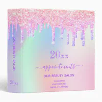 Holographic like pink homework 3 ring binder