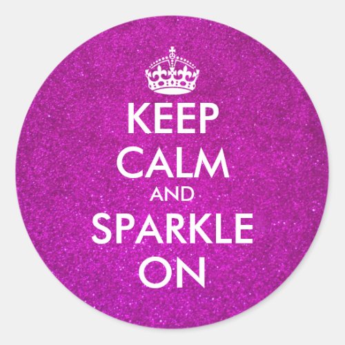 Pink glitter Keep calm and sparkle on stickers