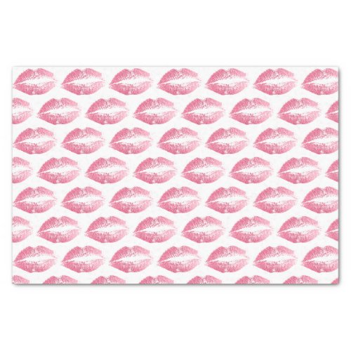 Pink glitter kiss pattern tissue paper