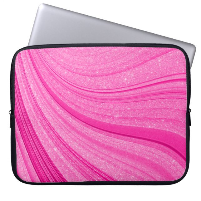 Pink Glitter Laptop Sleeve (Front)