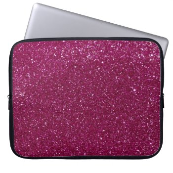 Pink Glitter Laptop Sleeve by RosaAzulStudio at Zazzle