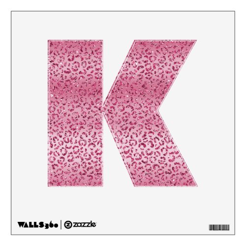 Pink Glitter Leopard Letter Wall Decal