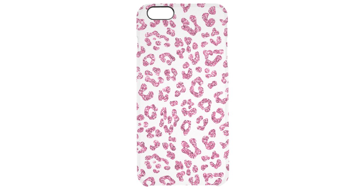 Pink Glitter Leopard Print Clear Uncommon iPhone Case