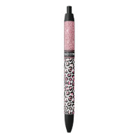 Pink Glitter Leopard Print Shimmer Custom Name