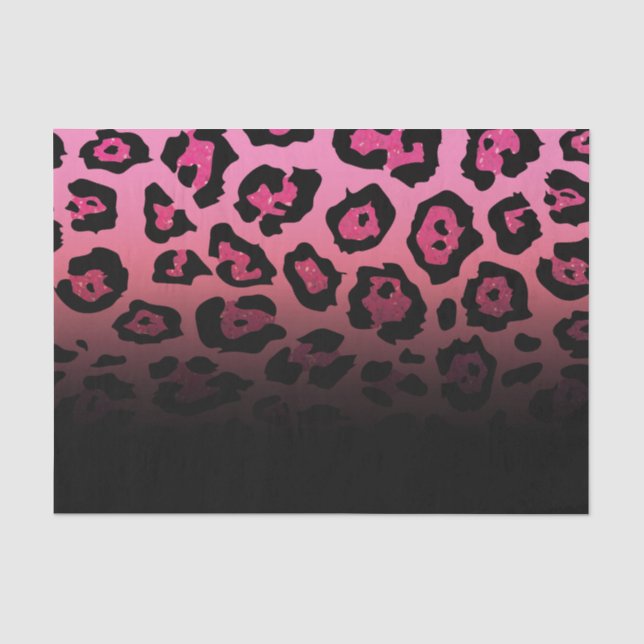 Pink Glitter Leopard Print Tissue Paper (Front)