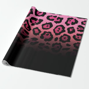 Pink Glitter Leopard Print Wrapping Paper