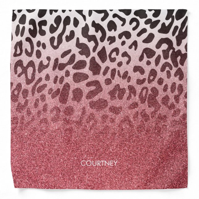 Pink Glitter Leopard Skin Bandana (Front)
