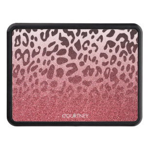 Pink Glitter Leopard Skin Hitch Cover