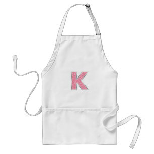Pink Glitter letter K Adult Apron