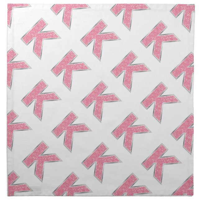 Pink Glitter letter K Napkin (Front)