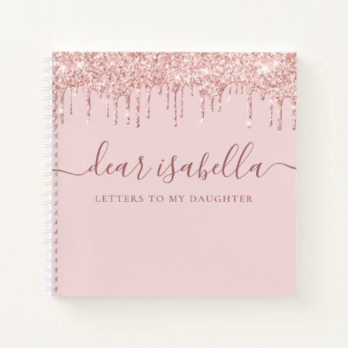 Pink Glitter Letters to My Daughter Keepsake Notebook