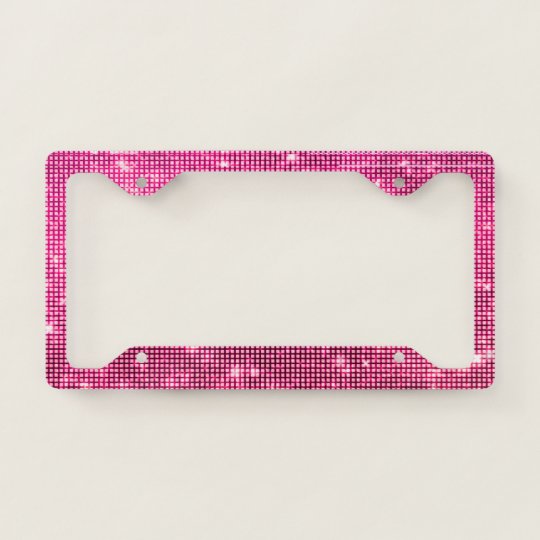 Pink Glitter Licence Plate Frame