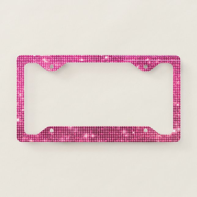 Pink Glitter Licence Plate Frame (Front)
