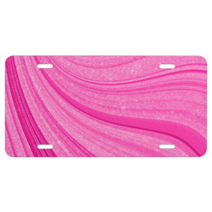Pink Glitter License Plate