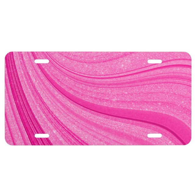 Pink Glitter License Plate (Front)