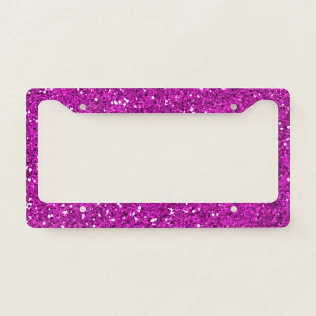 Pink Glitter License Plate Frame (Front)