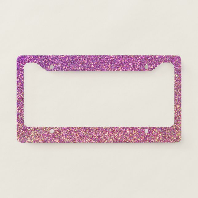 Pink Glitter License Plate Frame (Front)