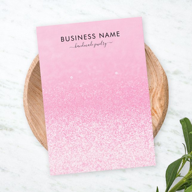 Pink Glitter Lights Earring Jewelry Display Business Card (Creator Uploaded)