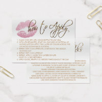 Pink Glitter Lips 2 - How to Apply Business Card