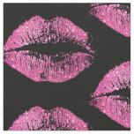 Pink Glitter Lips Fabric