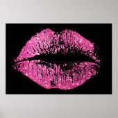 Pink Glitter Lips Poster | Zazzle