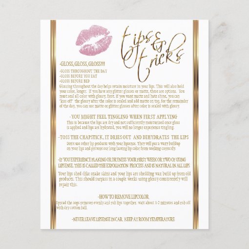 Pink Glitter Lipsense Senegence Instructions Flyer | Zazzle