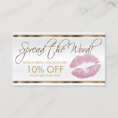 Pink Glitter Lipstick Business Referral