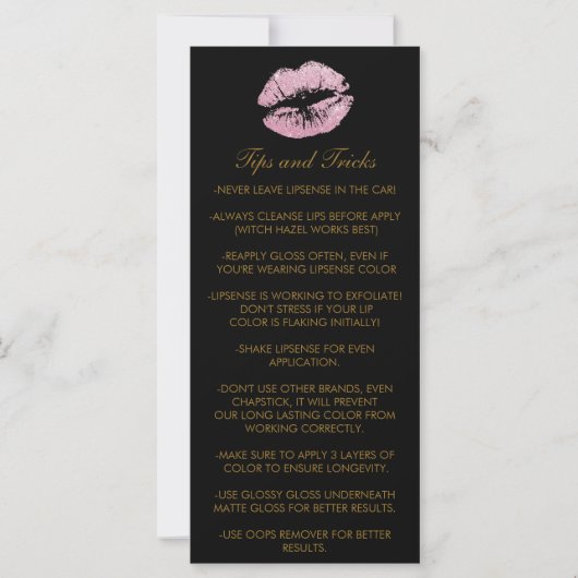 Pink Glitter Lipstick Instructions (Back)
