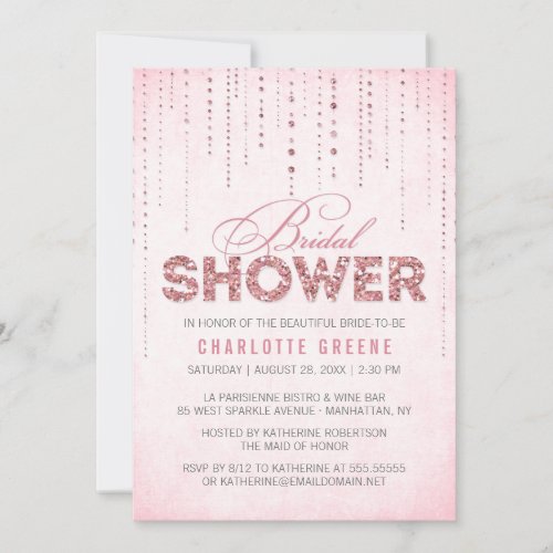 Glitter Look Bridal Shower Invitation