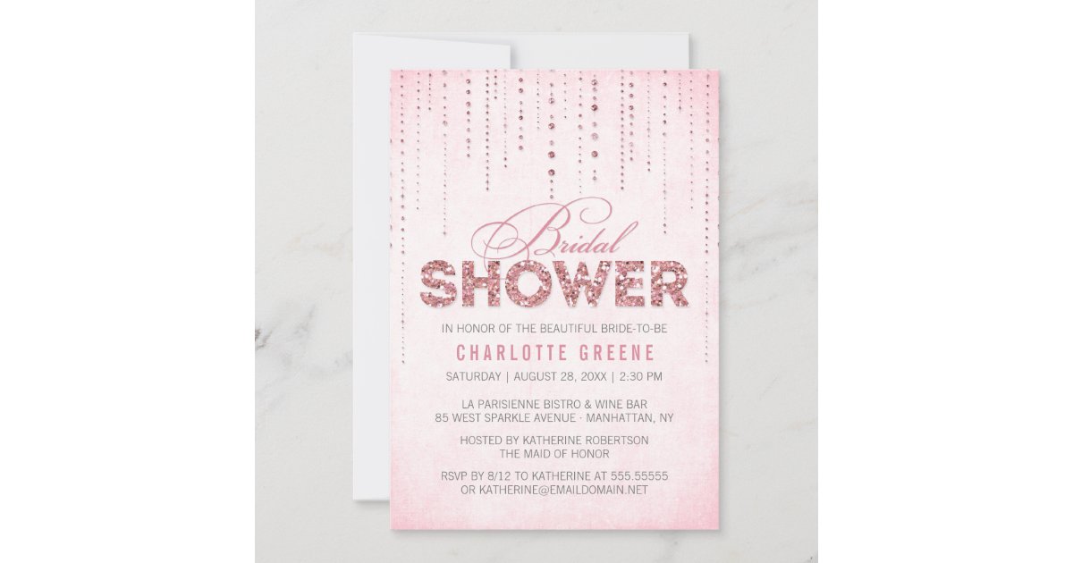 Gorgeous Lace Bridal Shower or Bachelorette Party Printable Invitation -  Pink and Black