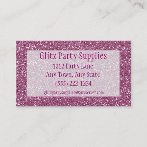 Pink Glitter Look Business Card Customizable