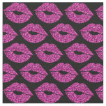 Pink Glitter Look Lips Pattern Fabric