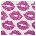 Pink Glitter Look Lips Pattern Fabric