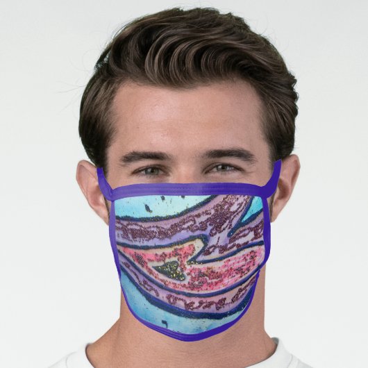 Pink Glitter Love Hearts Art Custom Face Mask (Worn Him)