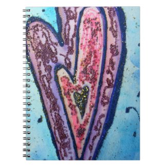 Pink Glitter Love Hearts Art Notebook Journal