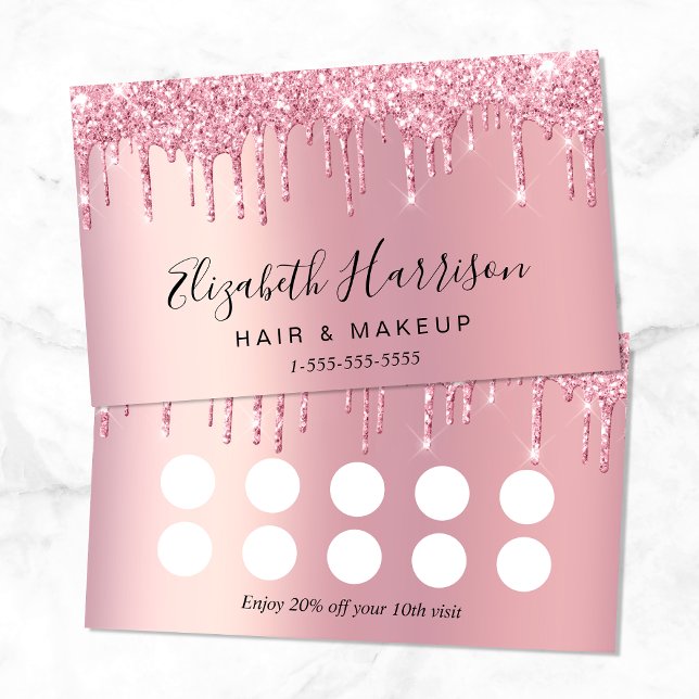 Pink Glitter Loyalty Discount Card (Creator Uploaded)