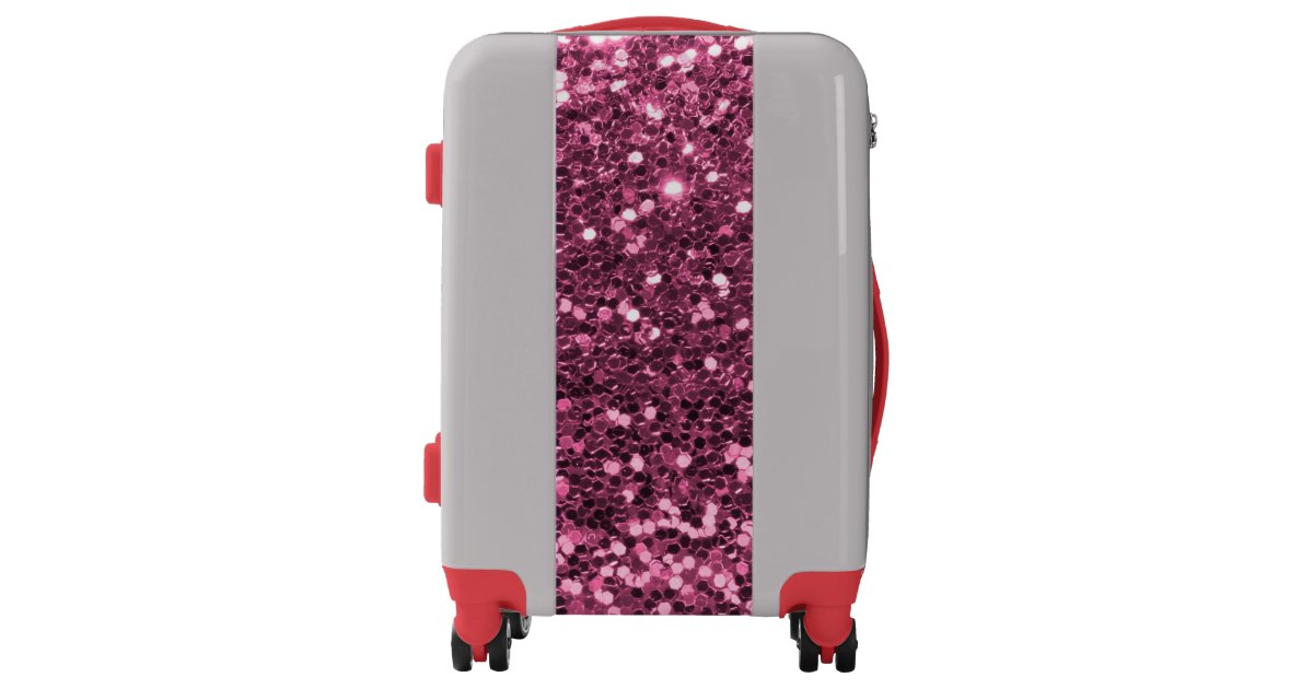 Pink Glitter Luggage Zazzle