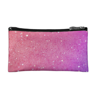 Pink Glitter Cosmetic & Makeup Bags | Zazzle